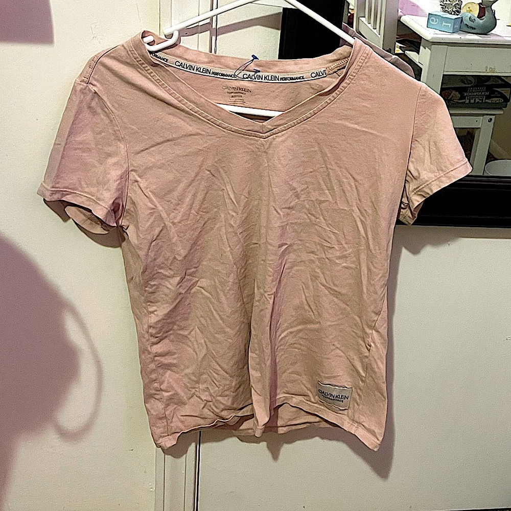 Calvin Klein Pink V-Neck Shirt